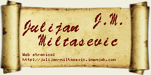 Julijan Miltašević vizit kartica